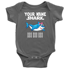 VnSupertramp Baby Brother Sister Shark Personalized Name Onesie Birthday Gift-D11