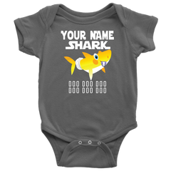 VnSupertramp Baby Brother Sister Shark Personalized Name Onesie Birthday Gift-D2