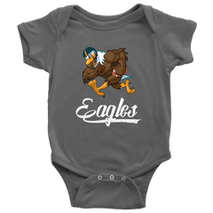 VnSupertramp Eagle Playing Football Baby Bodysuit For Philadelphia Eagles Fans