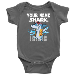 VnSupertramp Baby Brother Sister Shark Personalized Name Onesie Birthday Gift-D9