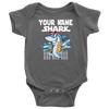 Image of VnSupertramp Baby Brother Sister Shark Personalized Name Onesie Birthday Gift-D9