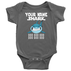 VnSupertramp Baby Brother Sister Shark Personalized Name Onesie Birthday Gift-D12