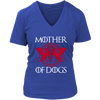 Image of VnSupertramp Mother Of Dogs Funny Women V-Neck T-Shirt Plus Size XL-4XL Mother's Day Mom Gift Cool Dog Owner Lover