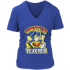 Image of VnSupertramp Wonder Teacher Women V-Neck T-Shirt Plus Size XL -4XL Back To School 1st Day of School Funny Gift Tee