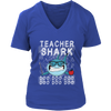 Image of Teacher Shark Women V-Neck Shirt Doo Doo Doo Plus Size Official VnSupertramp Back To School Apparel