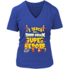 Image of VnSupertramp I Teach Third Grade Superheroes Teacher Women V-Neck T-Shirt Plus Size XL-4XL Back To School First Day of School Gift