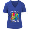 Image of VnSupertramp I See Your True Colors That’s Why I Love You Women V-Neck T-Shirt XL-4XL Autism Awareness Tee