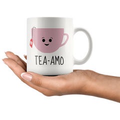 [TL] Tea Amo - Spanish I love You 11oz Fabulous Coffee Tea Mug Perfect for Women Funny Birthday Ideas for Her, Fiancee, Girlfriend, Wife, Mom Love you Mug