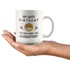 [TL] 20th Birthday Quarantine 2021 for Men Women Him Her | Gifts for 20 Years Old Bday Party for Boys Girls Kids | 2001 | 11oz White Coffee Mug D216-20