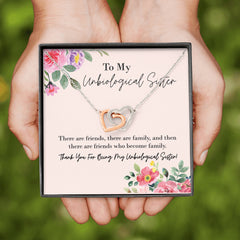 Unbiological Sister Friendship Heart Necklace, Best Birthday Gift for Friend Women, Soul Sister Jewelry, Bestie Gifts, You're My Tribe Necklace, Big Little Sorority, Bridesmaid Gift