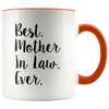 Image of [TL] Mama Birdie Best Mother In Law Ever Coffee Cup/Tea Mug - Script Print (White/Pink)