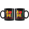 Image of VnSupertramp Personalized Love Apple Teacher Black Mug 11oz - Custom Name, School, Grade on Mug Gift Back To School First Day Of School