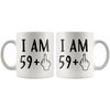 Image of [TL] I Am 59 Plus 1, Funny 60th Birthday Gift for Women and Men, Turning 60 Years Old Happy Bday Coffee Mug, Gag Party Cup Idea as a Joke Celebration, Best Adult Birthday Presents, Christmas Gifts Mugs