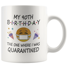 [TL] 90th Birthday Quarantine 2021 for Men Women Him Her | Gifts for 90 Years Old Bday Party for Grandma Mom Dad | 1931 | 11oz White Coffee Mug D216-90