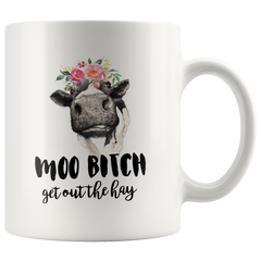 [TL] whitexzzx Coffee Mug | Moo Bitch Get Out The Hay | Funny Mug | Cute Cow Mug Sarcastic Mug | Farm Animal Mug | Cow Lover Gift