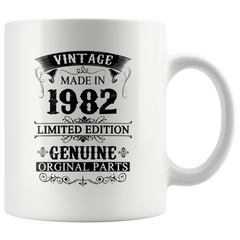 [TL] 39th Birthday Ideas for Men Women Him Her | Gifts for 39 Years Old Bday Party for Mom Dad Boys Girls | 1982 Vintage Genuine Parts D005 | 11oz White Coffee Mug D5-1982