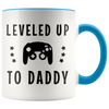 Image of [Teelaunch] New Dad Gift, New Daddy, Dad To Be, Future Dad, Leveled Up To Daddy, Dad Coffee Mug, First Time Dad, First Father's Day, 11oz Ceramic Coffee Novelty Mug/Cup, Gift-wrap Available