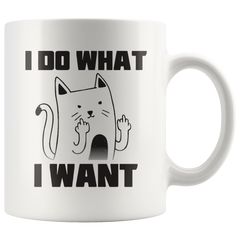 [TL] AW Fashions Funny Bossy Cat - 11oz Coffee Mugs - Cute Pet Cup for Animal Lovers - Cool Themed Cat Mom Gag – Perfect For Christmas and Birthdays - I Do What I Want Cat