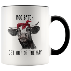 [Teelaunch] YouNique Designs Cow Mug, 11 Ounces, Cow Gifts For Cow Lovers, Cow Cup, Cow Coffee Mug (Black Handle)