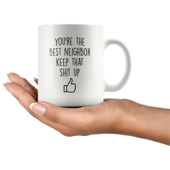 [TL] Funny Neighbor gift - Best Neighbour Coffee Mug for Men and Women - Great Appreciation Cup for a Thank You or Graduation Present for Him or Her