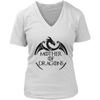 Image of VnSupertramp Mother of Dragons Women V-Neck T-Shirt Plus Size XL-4XL For Mother's Day Dragon Fans Mom Gift - D3