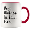 Image of [TL] Mama Birdie Best Mother In Law Ever Coffee Cup/Tea Mug - Script Print (White/Pink)