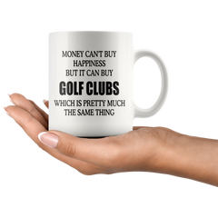 [TL] Best Funny Golf Coffee Mug Money Can't Buy Happiness But It Buys Golf Clubs Novelty Cup Joke Great Gag Gift Idea For Office Work Adult Humor Employee Boss Golfers