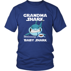 VnSupertramp Grandma Shark and Baby Shark Personalized Name Birthday Shirt Women - D3