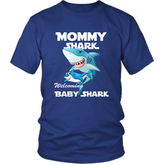 VnSupertramp Mommy Shark and Baby Shark Personalized Name Birthday Shirt Women - D4