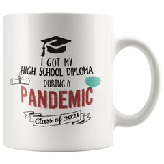 [TL] 2021 Graduation, High School Graduation Gift, Class of 2021 Grad, School Grad, Pandemic Grad Gift, Personalized Graduation Mug