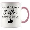 Image of [TL] YouNique Designs Funny Brother Mug, 11 Ounces, Brother Gifts from Sister and Brother (Black Handle)