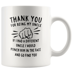 [TL] DQG CVT Best Uncle Gift - Thank You for Being My Uncle Funny Coffee Mug - Gag Gifts For Uncles - Cool Fathers Day Birthday Christmas Gift Ideas From Niece Nephew - Uncle's Novelty Tea Cup 11oz White