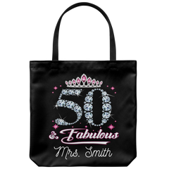 Forty Fifty Sixty and Fabulous Personalized Tote Bag| Customize Name Birthday Gift