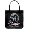 Image of Forty Fifty Sixty and Fabulous Personalized Tote Bag| Customize Name Birthday Gift