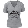 Image of VnSupertramp Mother of Dragons Women V-Neck T-Shirt Plus Size XL-4XL For Mother's Day Dragon Fans Mom Gift - D3