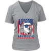 Image of VnSupertramp 4th Of July Benjamin Franklin Graphic Funny Women V-Neck T-Shirt Plus Size XL-4XL Merica Patriotic Gift - D1