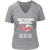 Image of Official VnSupertramp Great Grandma Shark Women V-Neck Shirt Doo Doo Plus Size XL-4XL