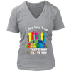 Image of VnSupertramp I See Your True Colors That’s Why I Love You Women V-Neck T-Shirt XL-4XL Autism Awareness Tee