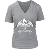 Image of VnSupertramp Mother of Dragons Women V-Neck T-Shirt Plus Size XL-4XL For Mother's Day Gift Dragon Fans Mom - D1