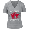 Image of VnSupertramp Mother Of Dogs Funny Women V-Neck T-Shirt Plus Size XL-4XL Mother's Day Mom Gift Cool Dog Owner Lover