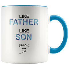 [TL] Funny Coffee Mugs Like Father Like Son uh-oh Father's Day Gift Present For Son Novelty Humour Joke Birthday Christmas Cups Family Mug 11 oz Ceramic Coffee Mug Tea cup