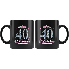 VnSupertramp 40th 50th 60th And Fabulous Personalized Black Coffee Mug 11oz