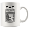 Image of [TL] Funny Coffee Mug - Nutrition Facts Dad - Personalized Fathers Day or Birthday Gifts for Your Father Cup - 11 Oz, White