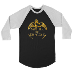 VnSupertramp Mother of Dragons Women 3/4 Raglan Shirt For Mother's Day Gift Dragon Fans Lovers Mom Mommy - D2