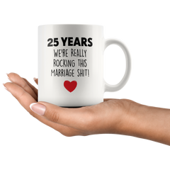 [Teelaunch] 11 Oz Coffee Mug- 25Th Anniversary, 25Th Anniversary Gift, 25 Anniversary, 25Th Wedding Anniversary, 25 Year Anniversary, Funny Gift, Novelty Mug Gift With Box