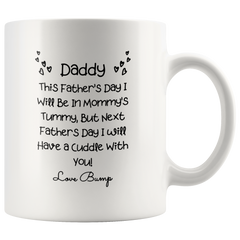 [TL] Baby Bump Mug For Fathers Day, Best Pregnant Coffee Mug, Daddy Present From Unborn Baby First Father's Day Gift 11 OZ