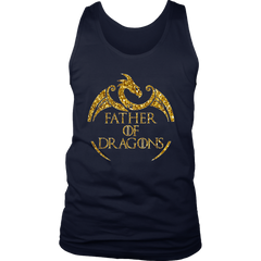 VnSupertramp Father of Dragons Men Tank Top T-Shirt Plus Size For Father's Day Dragon Fans Gift Family Matching Tees - D2