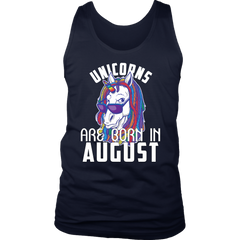 Unicorns Are Born In August Birthday Men Tank Top Shirt Plus Size Official VnSupertramp Apparel