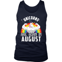 Unicorns Are Born In August Birthday Men Tank Top Shirt Plus Size Official VnSupertramp Apparel