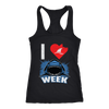 Image of VnSupertramp I Love Sharks Week Women Racerback Tank Top T-Shirt Great Tees For Shark Lover Fan TV Show D2